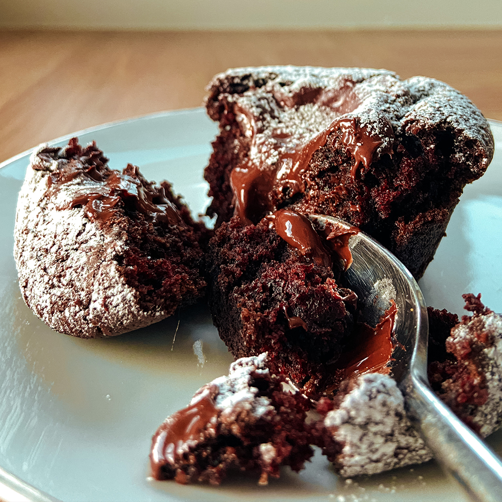 Molten Chocolate Fondants made vegan with OGGS AQuafaba